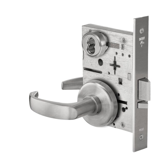 Best Grade 1 Office Mortise Lock, 14 Lever, H Rose, SFIC Housing Less Core, Satin Stainless Steel Finish, 45H7AT14H630 - main